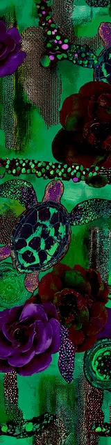 Free turtle bookmark featuring a rich green turtle